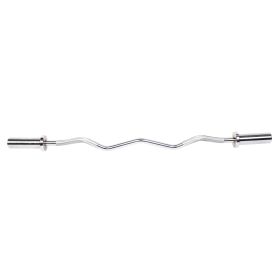 4ft Steel Double Copper Sleeve Double Bearing Threaded Non-slip Curved Barbell Bar Silver