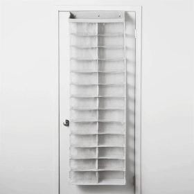 Over The Door 26 Shelf Mesh Shoe Organizer Light Gray