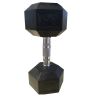 35LB×1piece HDRS Rubber Coated Solid Cast Iron Dumbbell with Contoured Chrome Handle, Hexagon Head