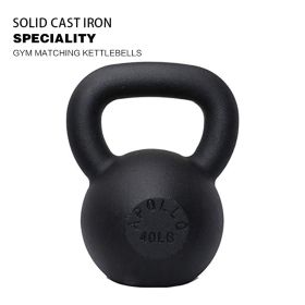 40lb×1piece Powder Coated Cast Iron Kettlebell for Men and Women's Gym, Same Family Kettlebell