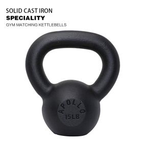 15lb×1piece Powder Coated Cast Iron Kettlebell for Men and Women's Gym, Same Family Kettlebell