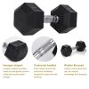 15LB×1piece HDRS Rubber Coated Solid Cast Iron Dumbbell with Contoured Chrome Handle, Hexagon Head