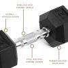 20LB×2piece HDRS Rubber Coated Solid Cast Iron Dumbbell with Contoured Chrome Handle, Hexagon Head