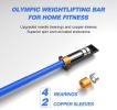Blue Olympic Barbell Bar, 4Ft Solid Chrome Weight Bar with Bearings, 400Lbs Capacity Weightlifting Bar for Home Gym Workout Strength Training Squat
