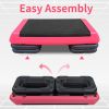 The Red Aerobic Step Platform with 4 Risers Adjustable, Health Club Size Steppers for Exercise with risers for adjustable Home Workout