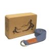 Laser Engraved Cork Block & Strap Combo (Blue Strap)