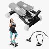 Adjustable Mini Steppers for Exercise Portable Stair Steppers with Ultra Quiet Design Resistance Bands Twist Motion Hydraulic Fitness Stair Climber fo