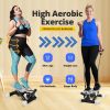 Adjustable Mini Steppers for Exercise Portable Stair Steppers with Ultra Quiet Design Resistance Bands Twist Motion Hydraulic Fitness Stair Climber fo