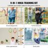 VEVOR Ninja Warrior Obstacle Course for Kids, 2 x 65 ft Weatherproof Slacklines, 500lbs Weight Capacity Monkey Line, Outdoor Playset Equipment