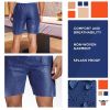 Disposable Exam Shorts Pack of 50 Adult SMS 35 GSM Shorts Large Dark Blue Boxers with 1" Wide Elastic Waist Non-sterile Breathable Unisex Briefs for S