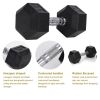 30LB×1piece HDRS Rubber Coated Solid Cast Iron Dumbbell with Contoured Chrome Handle, Hexagon Head