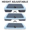 Adjustable Workout Aerobic Stepper in Fitness & Exercise Step Platform Trainer Gray Black with 2 Risers