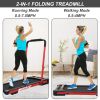 2 in 1 Under Desk Treadmill for Home, Installation-Free Foldable Treadmill Compact Electric Running Machine