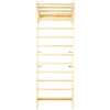 Wooden Swedish Ladder, Stall Bars Set for Physical Therapy & Gymnastics (with Adjustable Pull-up Bar)
