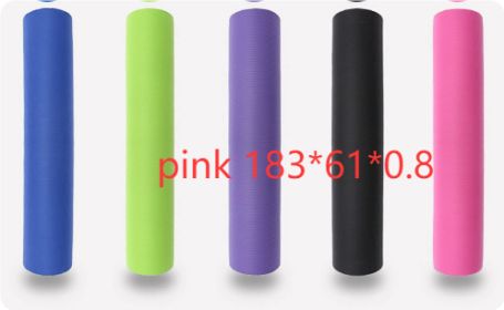 Eco-friendly NBR Yoga Mat (Option: Pink-183x61x0.8)