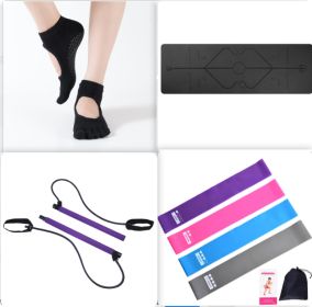 Non Slip TPE Yoga Mat Position Line Beginner (Option: Set1)