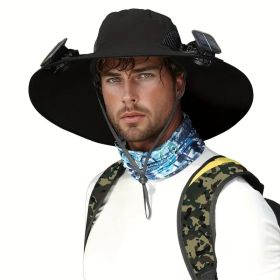 Solar Cooling Hat With Built-in USB Fan - For Outdoor Camping, Beach, And Construction - Lightweight And Breathable Sun Protection Hat For Men An (Option: Black 1ps)