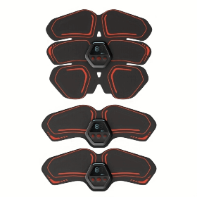 ABS Stimulator, Ab Trainer, EMS Muscle Stimulator LCD Screen Muscle Stimulator USB Rechargeable Por (Color: Black)