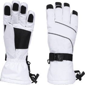 Only Supports Self Pickup  Women's Ski Gloves Waterproof Insulated Snow Gloves With Touch Screen (Option: White Large)