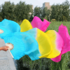 1pc Gradient-Color Dance Silk Fan; Veil Women Multicolor Long Folding Fan For Stage Performance Props Fan