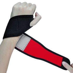 Protective Hand Wrist Bandages Wraps for Fitness Office Pain Relief (Type: Sports Protective Gear, Color: Black & Red)
