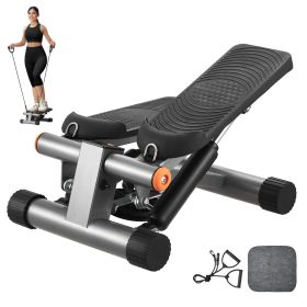 Stair Stepper for Exercise at Home Hydraulic Mini Stepper with Resistance Band (Motion Mode: Up and Down Motion, Stride Adjustable or Not: Yes)