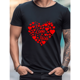 Celebrate in Style with This 100% Cotton Men's Valentine's Day Tee (Style: 207)