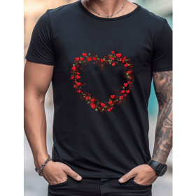 Celebrate in Style with This 100% Cotton Men's Valentine's Day Tee (Style: 18)