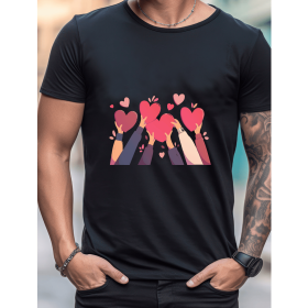 Celebrate in Style with This 100% Cotton Men's Valentine's Day Tee (Style: 56)