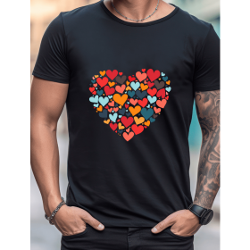 Celebrate in Style with This 100% Cotton Men's Valentine's Day Tee (Style: 63)