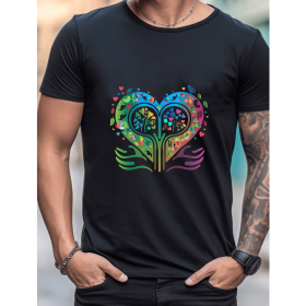 Celebrate in Style with This 100% Cotton Men's Valentine's Day Tee (Style: 76)