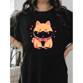 Casual Women's Cotton T-Shirt with Bow Detail - Trendy and Comfortable for Every Season (Style: 157)