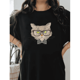 Casual Women's Cotton T-Shirt with Bow Detail - Trendy and Comfortable for Every Season (Style: 449)