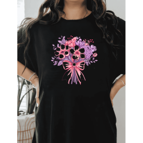 Casual Women's Cotton T-Shirt with Bow Detail - Trendy and Comfortable for Every Season (Style: 448)