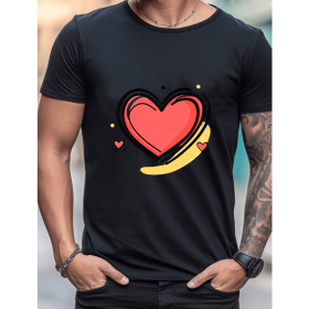 Celebrate in Style with This 100% Cotton Men's Valentine's Day Tee (Style: 155)