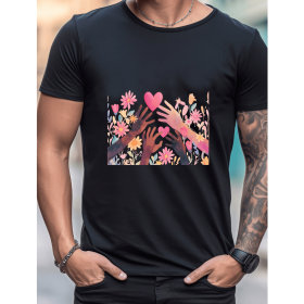 Celebrate in Style with This 100% Cotton Men's Valentine's Day Tee (Style: 133)