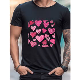 Celebrate in Style with This 100% Cotton Men's Valentine's Day Tee (Style: 145)