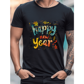 2025 New Year Cotton T-Shirt for Men - Stylish & Comfortable Short Sleeve Tee for All Seasons (Style: 26)