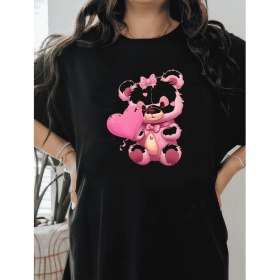 Casual Women's Cotton T-Shirt with Bow Detail - Trendy and Comfortable for Every Season (Style: 378)