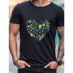 Celebrate in Style with This 100% Cotton Men's Valentine's Day Tee (Style: 393)