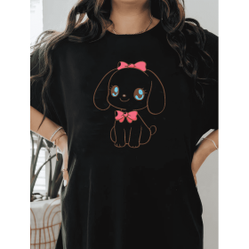 Casual Women's Cotton T-Shirt with Bow Detail - Trendy and Comfortable for Every Season (Style: 208)