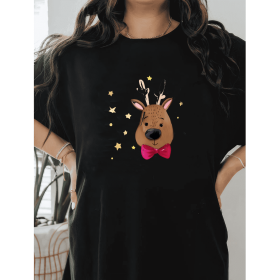 Casual Women's Cotton T-Shirt with Bow Detail - Trendy and Comfortable for Every Season (Style: 263)
