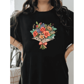 Casual Women's Cotton T-Shirt with Bow Detail - Trendy and Comfortable for Every Season (Style: 296)