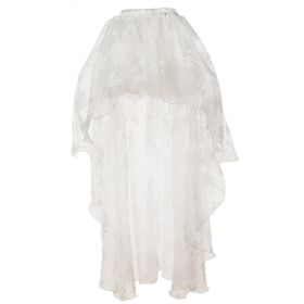 Korean-style Embroidered Floor-length Bridal Wedding Dress Long Sleeve Lace Slim-fit Slimming Irregular Half-length (Option: White-2XL)