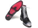 Paul Parkman Men's Gray Burnished Leather Lace-Up Boots (ID#BT535-GRY)