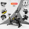 Indoor Stationary Cycling Exercise Bike with Phone Bracket Heavy Flywheel and LCD Monitor Home Gym